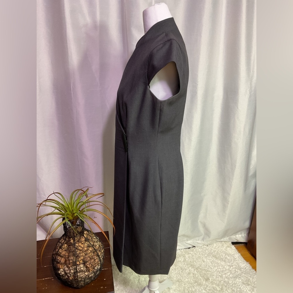 Calvin Klein Grey Wrap Fitted Dress - Picture 6 of 13